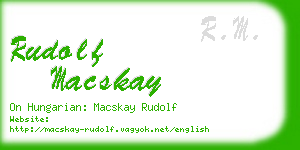 rudolf macskay business card